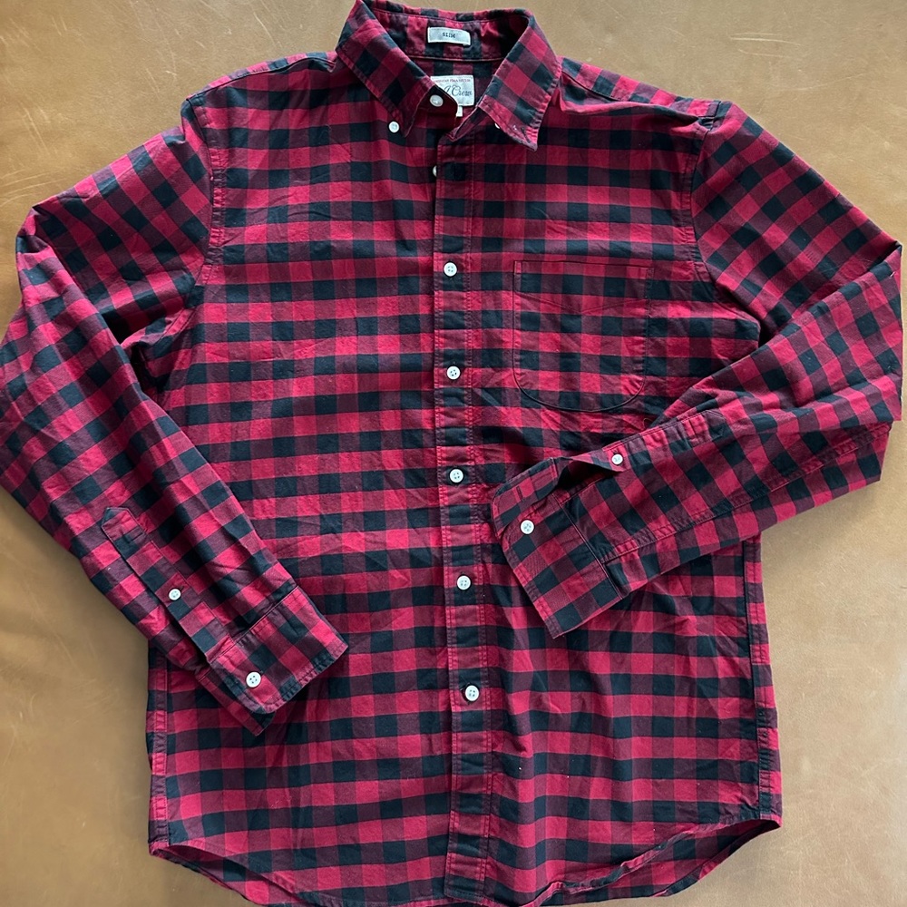 JCrew Slim American Pima Cotton Checkered Shirt